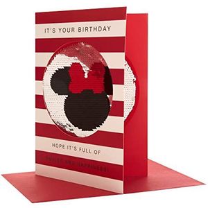 Hallmark Grote verjaardagskaart, Disney Minnie Mouse gestanst paillettenontwerp