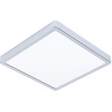 EGLO LED-Plafondlamp Fueva 5, L x B 28,5 cm, ledlamp voor badkamer, lamp plafond van metaal in chroom, lichtvlak van wit kunststof, badkamerlamp neutraal wit, IP44