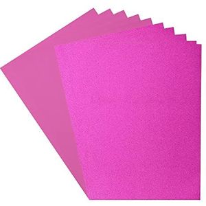 Florence Cardstock (216 GSM) & Glitter Papier (250 GSM), Fuchsia Roze, A4, 10 vellen, voor Scrapbooking, kaarten maken, stanssnijden en meer papierambachten