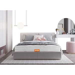 Marcapschuim - matras voor Frans bed van traagschuim, 120 x 205 cm, hoogte 20 cm, medisch hulpmiddel met massage-effect, ergonomische bekleding met 5 zones, anti-mijt, 100% Made in Italy