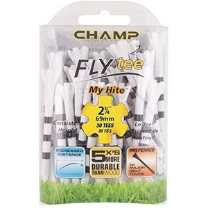 Champ My Hite Flytees - Golf Tees - 30x 69mm, Zwart/Wit