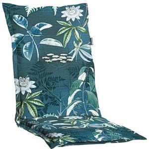 Dehner Ruzzo, stoelkussen waterafstotend, kussen voor tuinstoelen, ca. 50 x 52 x 50 cm, katoen/polyester/viscose, blauw