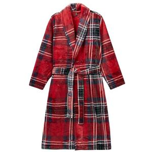 United Colors of Benetton Ochtendjas 6FK828014 badjas, tartan rood 902, M unisex volwassenen, Tartan Rood 902, M