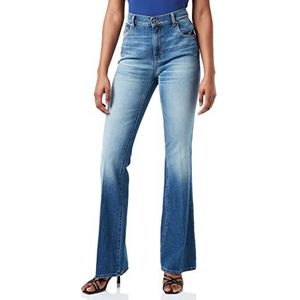 Love Moschino Dames Flared 5 Pocket Broek Casual Broek, Denim, 26, Denim, 52