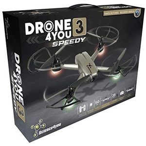 Science4you - Drone4you - Speedy drone voor kinderen, drone met HD-camera en afstandsbediening, binnendrone com wifi incl. helices voor drone met bescherming, kinderdrone ideaal voor beginners 12 jaar