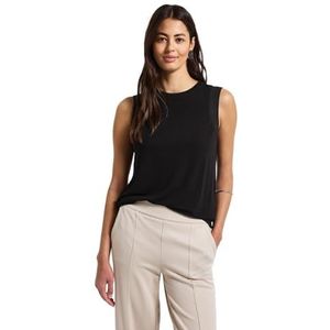 Street One Damestop met chiffon details, zwart, 46