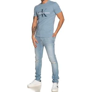 Calvin Klein Jeans T-shirts met korte mouwen voor heren, Blauw (Goblin Blue), XS