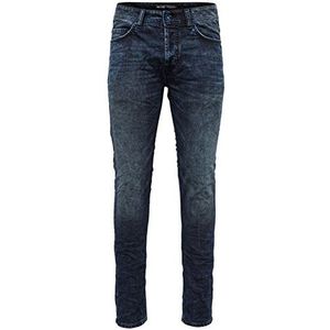 ONLY & SONS Heren jeansbroek, blauw (Dark Blue Denim)., 36W x 32L