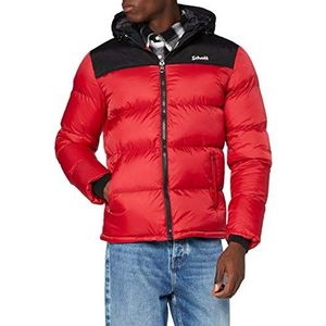 Schott NYC - Herenjas - Rood - 100% Ripstop-Nylon - Donsjas met Trekkoord en Geborduurd Logo