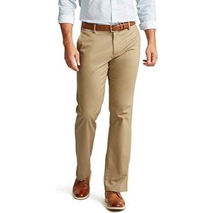 Dockers Heren Straight Fit Signature Lux Katoen Stretch Khaki Broek, Nieuw Brits Khaki, 32W / 34L