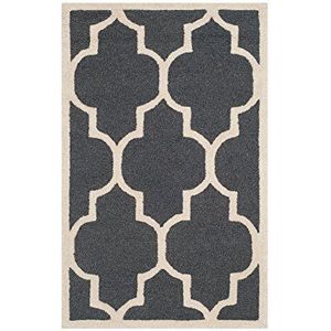 Safavieh Everly CAM134 gestructureerd tapijt, handgetuft wol, 91 x 152 cm, donkergrijs/ivoor