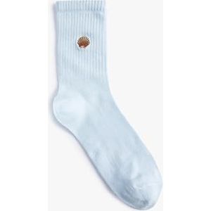 Koton Vrouwen Sea Shell geborduurde socket sokken, blauw (624), één maat, BLAUW(624), Eén Maat