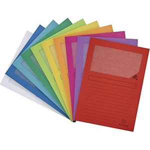 Exacompta - ref. 50100E - Set van 100 venstermappen Forever® 120 g/m² - felle kleuren - 100% gerecycleerd en Blauer Engel gecertificeerd - Afmetingen: 22 x 31 cm voor A4 - 10 geassorteerde kleuren