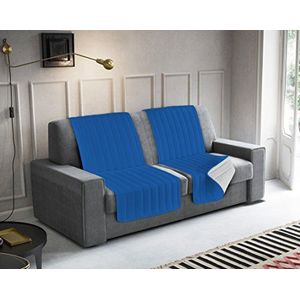 Pakket nr. 2 stoelhoezen elegant, lichtgrijs/koningsblauw, 60 x 190 cm