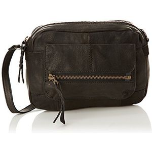 PIECES Pcrea Leather Crossover Bag 17067201 Schoudertas voor dames, 21 x 14 x 5 cm (B x H x D), Schwarz Black Black
