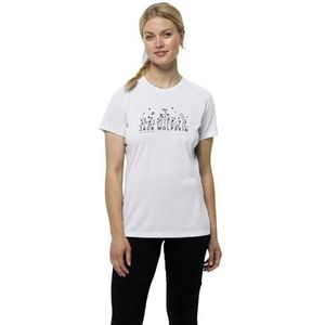 Jack Wolfskin Morobbia T-shirt voor dames, Witte wolk., XS