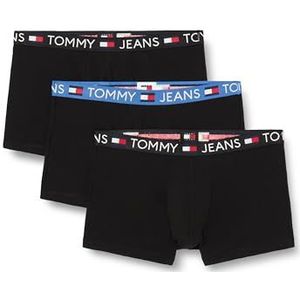 Tommy Jeans Heren 3P Trunk Wb Blck/Blck/Empr Blu L, Blck/Blck/Empr Blu, L