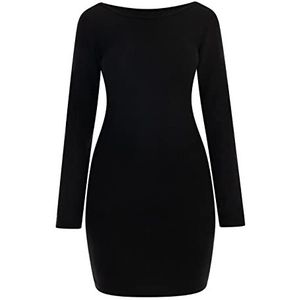 nolie Gebreide damesjurk met lange mouwen Mini 11127257-NO01, zwart, XL/XXL, gebreide jurk met lange mouwen mini, XL/XXL