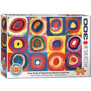 EuroGraphics 6331-1323 3D-kleurstudie vierkanten van Wassily Kandinsky puzzel, grote stukken