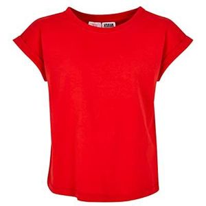 Urban Classics Meisjes T-shirt van biologisch katoen met overgesneden schouders, Girls Organic Extended Shoulder Tee, verkrijgbaar in vele kleuren, maten 110/116-158/164, Hugered, 134/140 cm