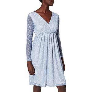 NA-KD Gerecyclede wikkeljurk van mesh voor dames, casual, Wit Bloemetje, 42