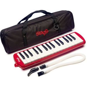 Stagg MELOSTA32RD 32 Note Melodica met koffer, een maat, Rood, Eén maat