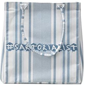 #Sartorialist di Q.b. by MOPITA, koeltas 15 l, functioneel en modieus, gestreept, wit en blauw, 38 x 36 x 18 cm