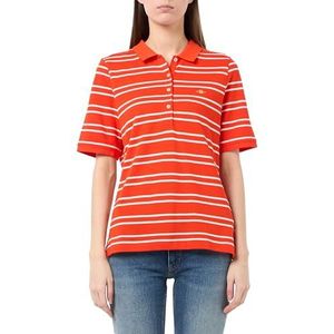 GANT Slim Stripe Shield Ss Pique poloshirt voor dames, Marled Red, XS