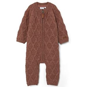 Name It Nbfwrilla Wool LS Knit Suit Xxii full-body pak voor meisjes en meisjes, Cognac, 68