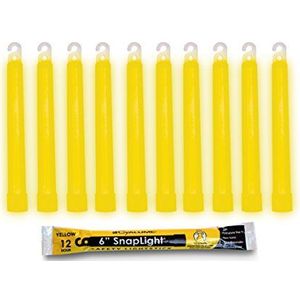 Cyalume SnapLight Gele Glow Sticks - 6 inch industriële kwaliteit, ultra heldere lichtstokken met 12 uur duur (pak van 10)