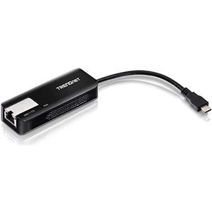 TRENDnet USB-C 3.1 naar 5GBASE-T Ethernet-adapter, TUC-ET5G, 2,5 GBASE-T RJ-45, geïntegreerde 12,6 cm (4,9 inch) USB Type C-kabel, compatibel met Cat5e of Betere bekabeling, USB-voeding, Windows 10,