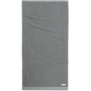 TOM TAILOR handdoek, set van 2, 50 x 100 cm, 100% katoen/badstof, met hanger en label met logo, Color Bath Towel grijs (Moody Grey)