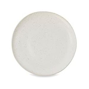 House Doctor Middelgroot bord Pion wit | gespikkeld servies van aardewerk | Deens design voor hygge-levensgevoel