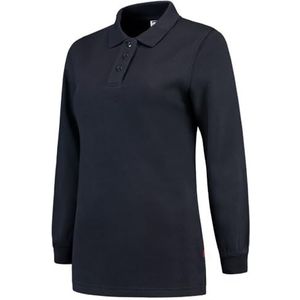 Tricorp 301007 casual polokraag dames sweatshirt, 60% gekamd katoen/40% polyester, 280 g/m², marineblauw, maat S