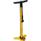 BBB Cycling AirSteel Luchtpomp voor fiets, staande pomp met manometer, handpomp met DualHead 3.0 voor Presta Dunlop en Schrader, BFP-27, geel, 670 mm