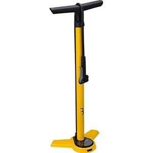 BBB Cycling AirSteel BFP-27 Luchtpomp voor fiets, staande pomp met manometer, handpomp met DualHead 3.0 voor Presta Dunlop en Schrader, BFP-27, geel, 670 mm