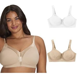 Playtex Vrouwen 18 uur Zijdeachtige Zachte Smoothing Draadloze BH Us4803, 2 Pack-Wit/Nude, 38C (Pack van 2), 2 Pack - Wit/Naakt, 85C