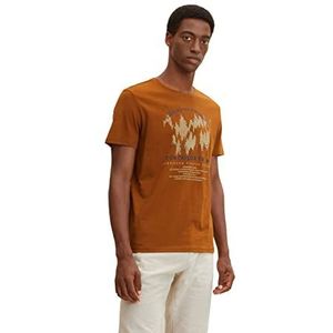 TOM TAILOR Uomini T-shirt met print 1032979, 21652 - Equestrian Brown, XXL