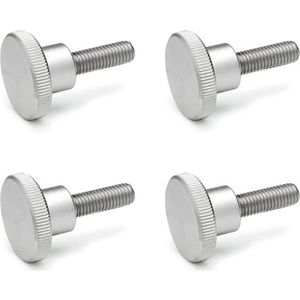 Ganter Normelemente | Hoge kartelschroeven - DIN 464-M2,5-8-NI | schroefdraad M2,5 | schroefdraadlengte: 8mm | roestvrij staal NI | 4 stuks