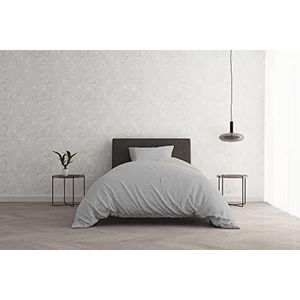 Italian Bed Linen Beddengoedset ""Natural Colour"", lichtgrijs/crèmekleurig, klein tweepersoonsbed