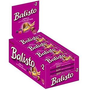 Balisto Chocolade repen grote verpakking | yoghurt-bessenmix, paars | 20 repen in een doos (20 x 37 g)