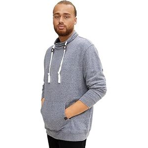 TOM TAILOR Uomini Plusize sweatshirt met sjaalkraag 1034743, 30397 - Navy Snow Melange, 3XL Große Größen