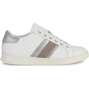 Geox D Jaysen E Sneakers voor dames, wit/zilver, 35 EU, Wit-zilver., 35 EU