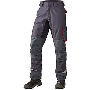 J.A.K. 160142128 serie 1601 65% polyester/35% katoen taillebroek, grijs/rood, 70 R (50/32) maat