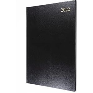 Collins Essential A4 Week om 2022 Dagboek te bekijken - Zwart