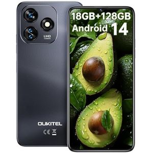 OUKITEL C51 Mobiele telefoon zonder abonnement, 18 GB + 128 GB smartphone zonder abonnement, Android 13, 6,8 inch, 5150 mAh, 13 MP + 5 MP camera, gezicht + vingerafdruk, GPS, Dual SIM 4G simlockvrije