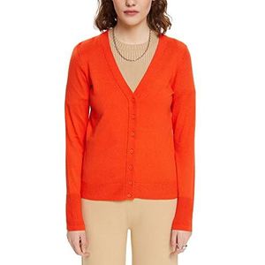 ESPRIT Dames 993EE1I301 gebreide jas, 635/ORANGE RED, S, 635/oranje-rood, S