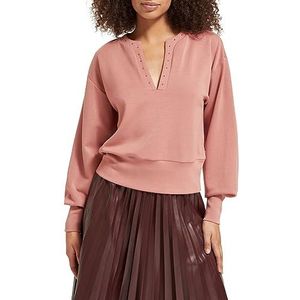 Scotch & Soda Dames Open V-hals Beaded Sweatshirt, Dusty Rose 0494, XS