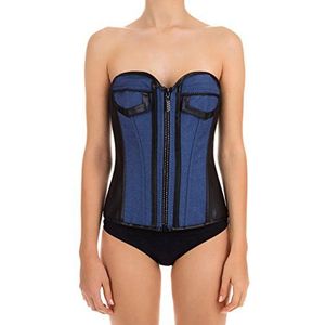 Intimax corsets lencería y moda Korset jeans zwart korset voor dames, Zwart, XL