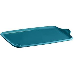 Aperitivo XL plank voor oven/koken en serveren, keramiek, rechthoekig, 32 x 21 cm, kleur calanque blauw